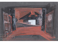 Πίνακας γκουάς εσωτερικού χώρου, σκηνικό διακόσμησης