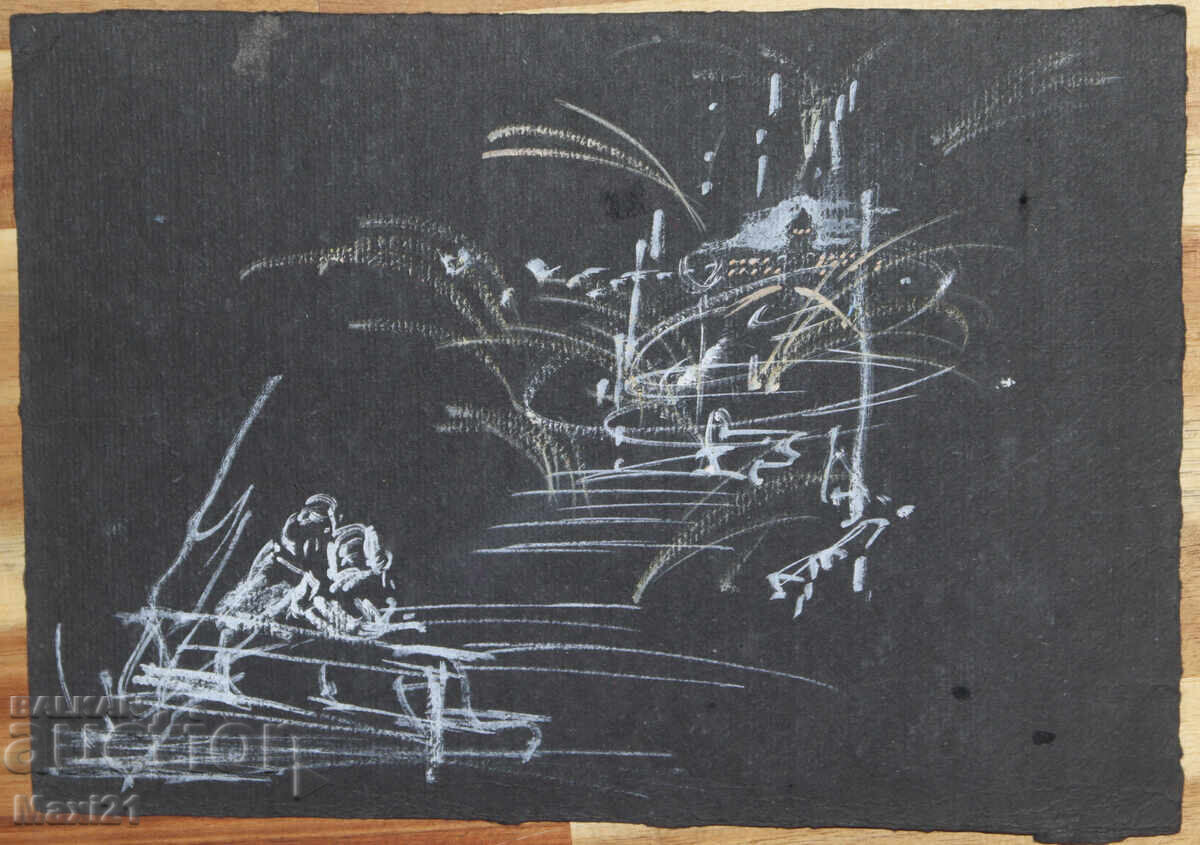 Картина гваш сценография интериор - 6