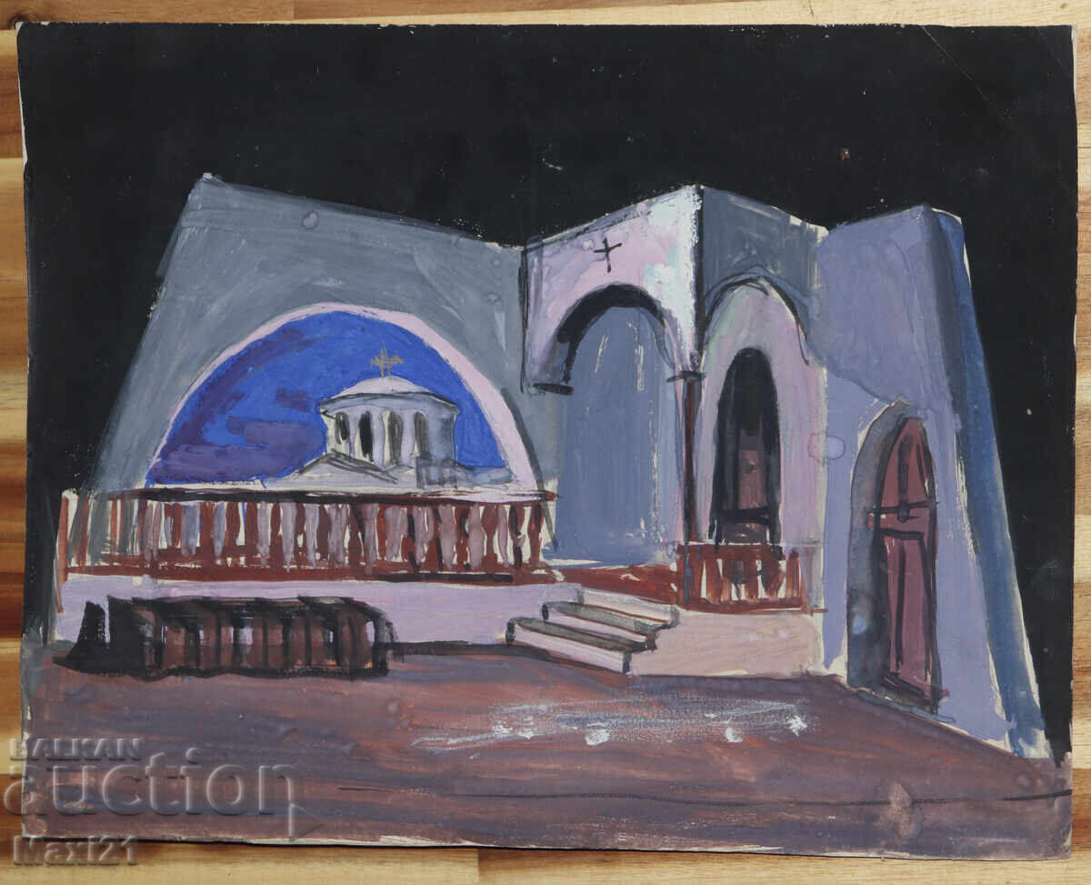 Έργο γκουάς σκηνικού ντεκόρ με τιμή 120.00 BGN | € 61.36