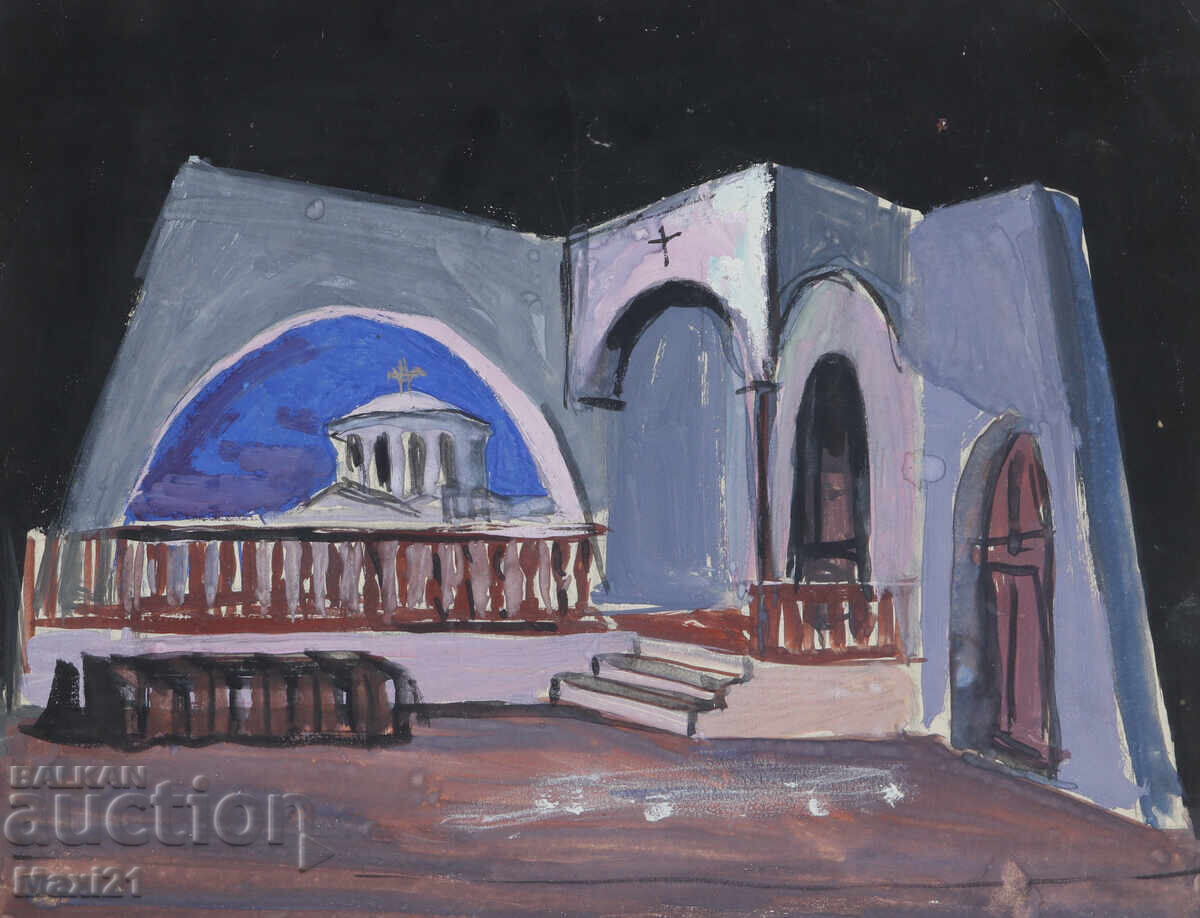 Έργο γκουάς σκηνικού ντεκόρ