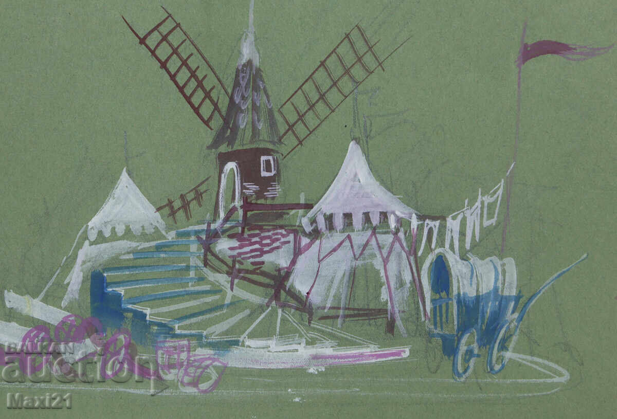 Έργο γκουάς σκηνικού ντεκόρ - 5