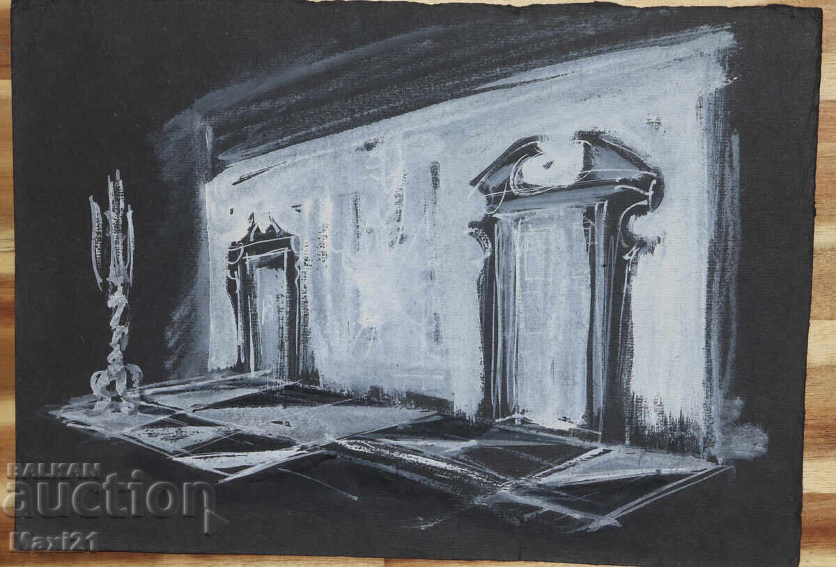 Δημοπρασία Έργο γκουάς σκηνικού ντεκόρ