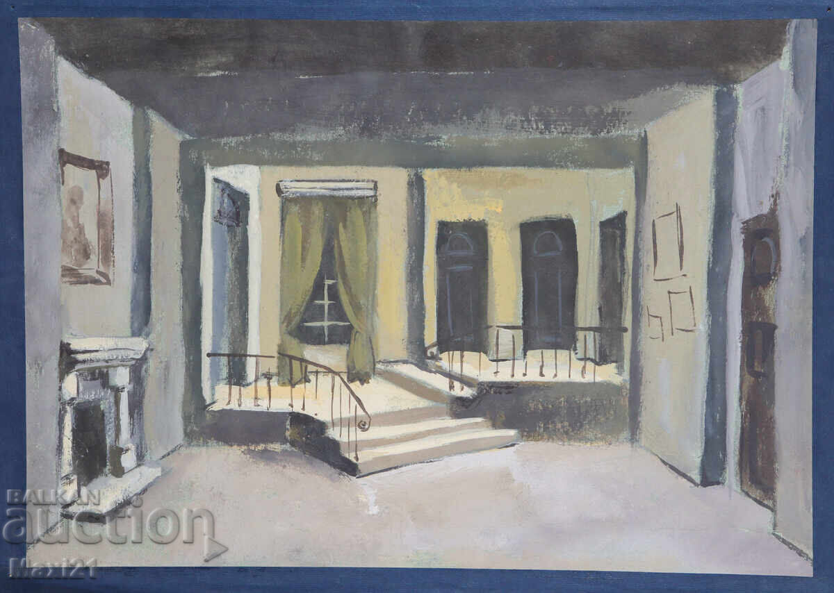 Auction  Gouache painting, scenography, interior