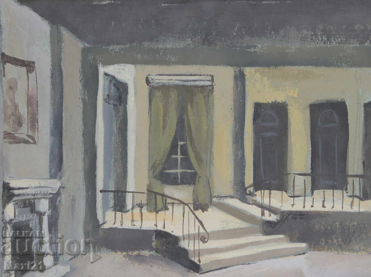 Delivery of Gouache painting, scenography, interior