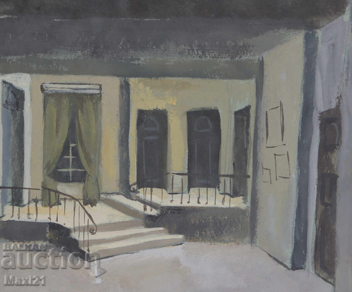 Gouache painting, scenography, interior - 5