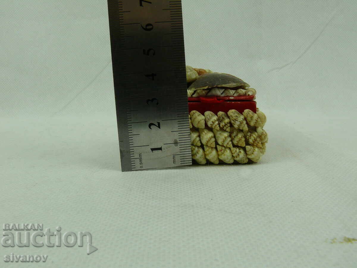 Παλιό διακοσμητικό κουτί με κοχύλια #2514 - 6