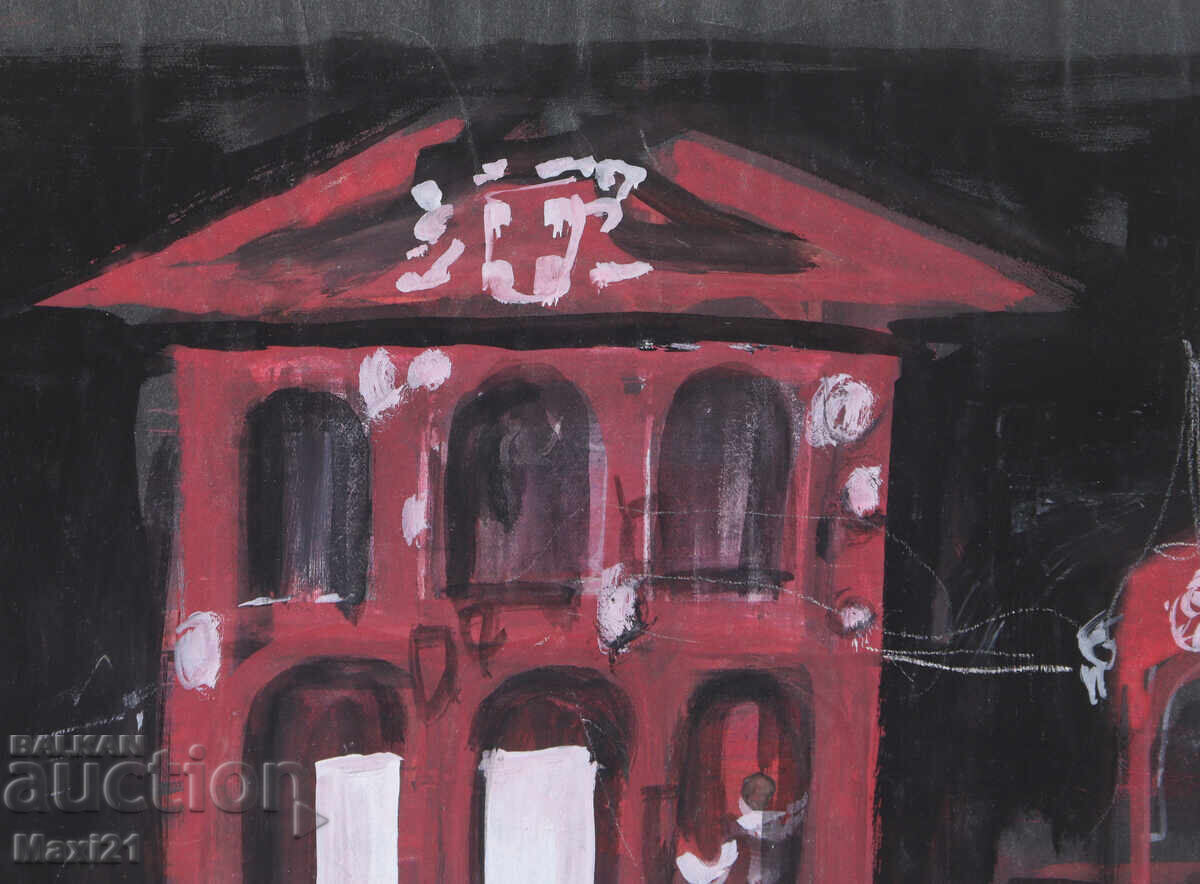 Delivery of Gouache painting of a stage interior