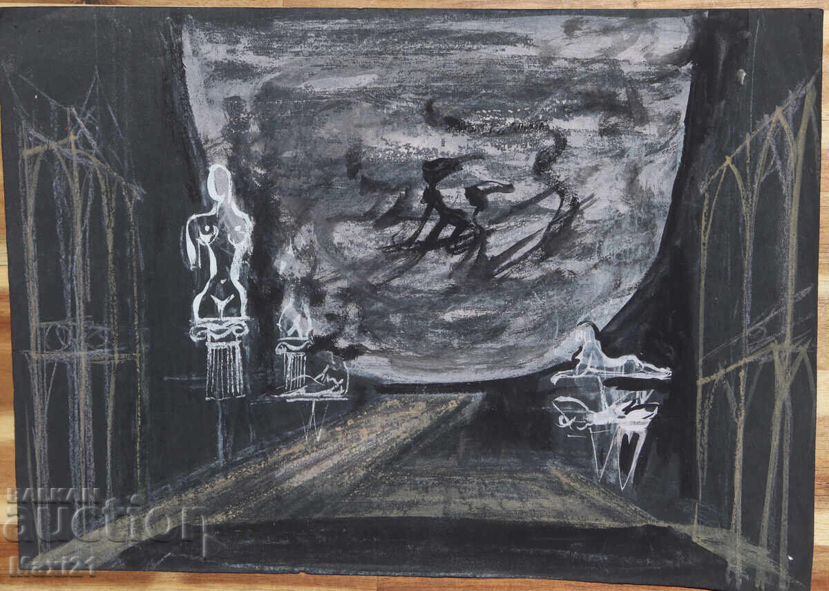 Картина гваш сценография декор с цена 120.00 лв. | € 61.36