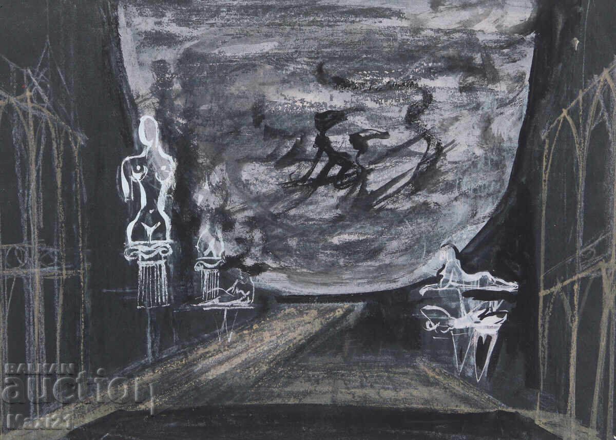 Аукцион Картина гваш сценография декор