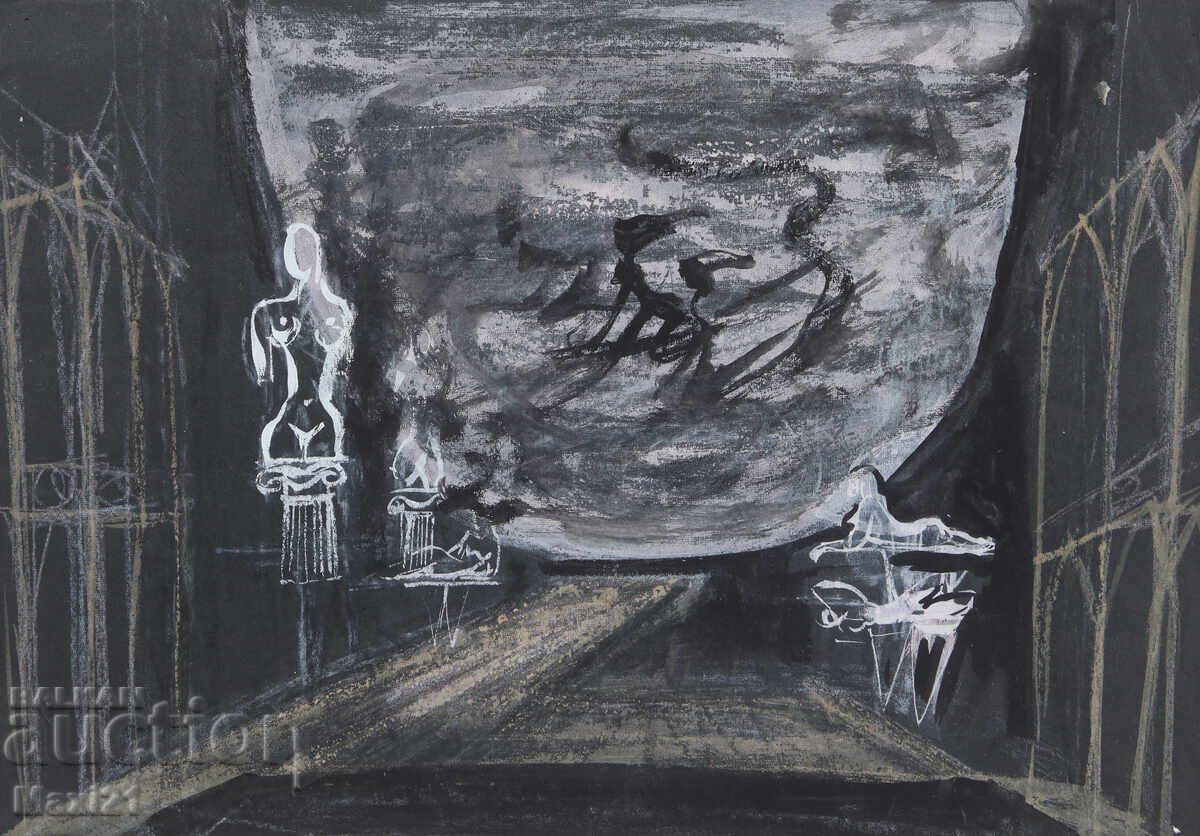 Картина гваш сценография декор