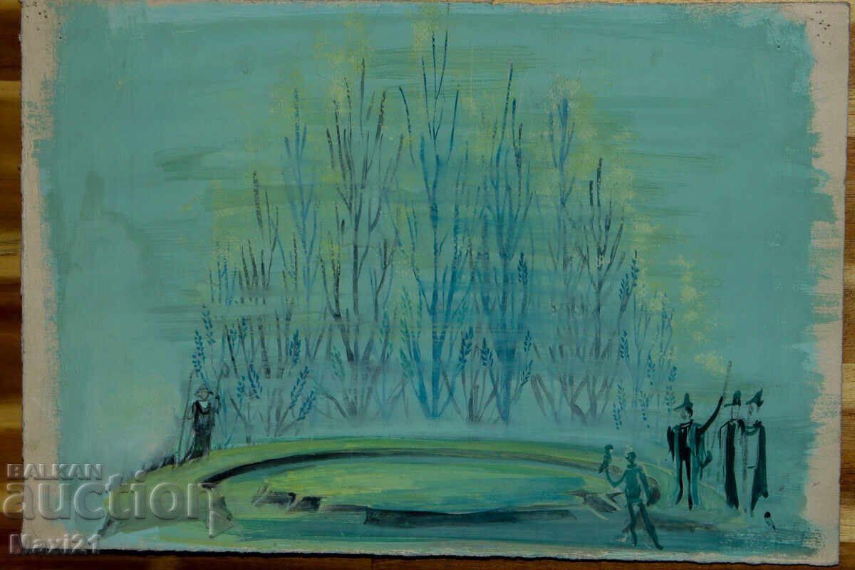 Licitație Tablou guaș scenografie decor