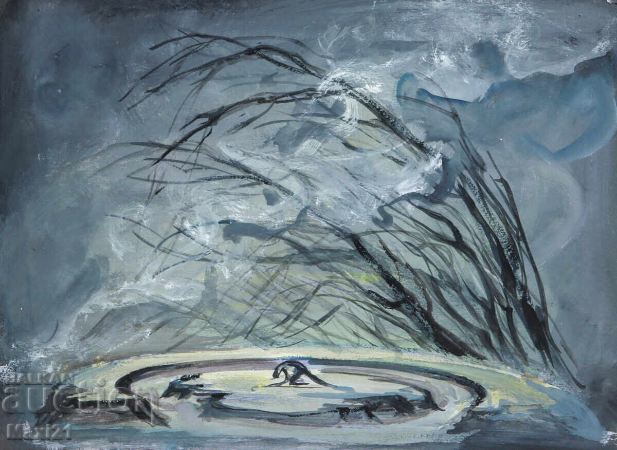 Δημοπρασία Γκουάς ζωγραφική σκηνογραφία διακόσμηση