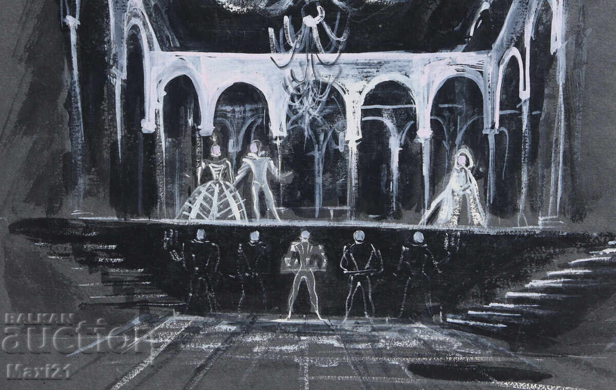 Παράδοση Έργο γκουάς, σκηνογραφία, εσωτερικό