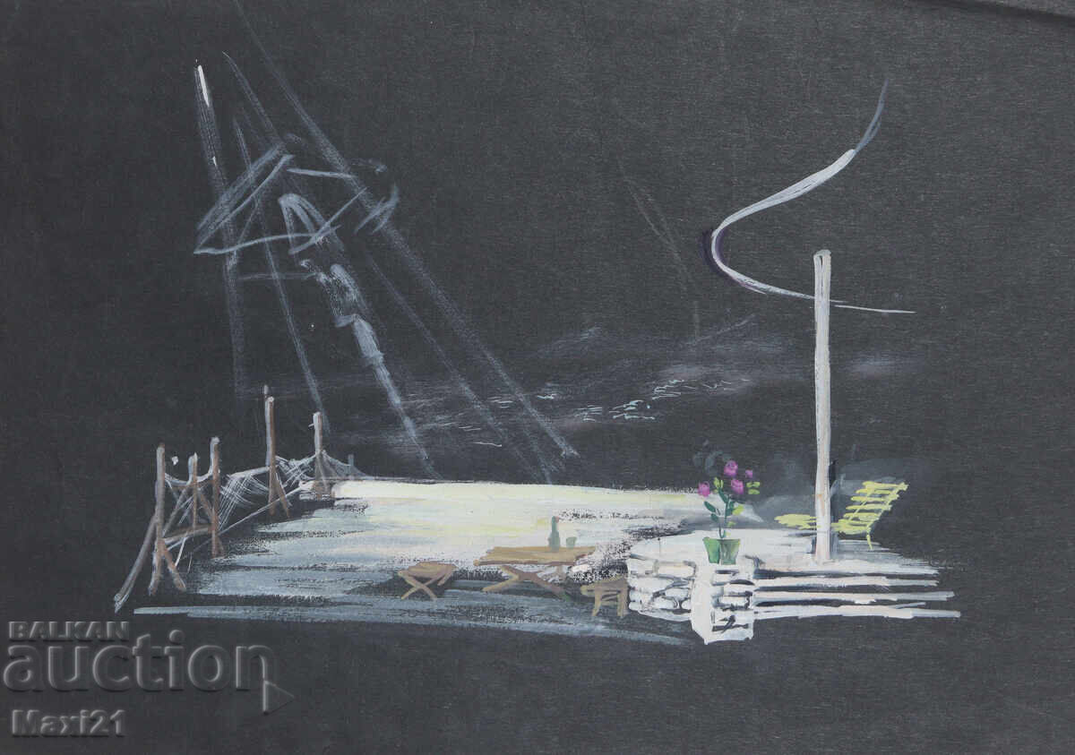 Аукцион Картина гваш сценография декор