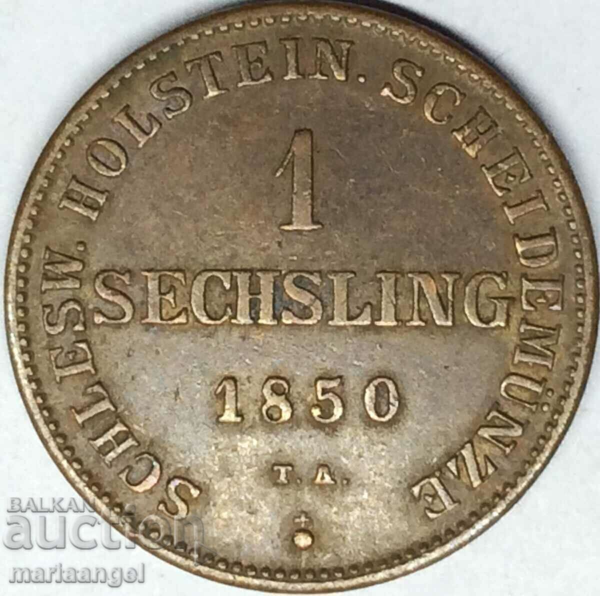 1 сешлинг 1850 Германия Шлезвиг-Холщайн 27мм 9,59г Rare с цена 44.00 лв. | € 22.50