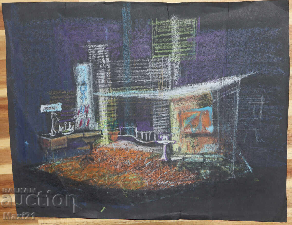 Картина пастел сценография декор с цена 120.00 лв. | € 61.36