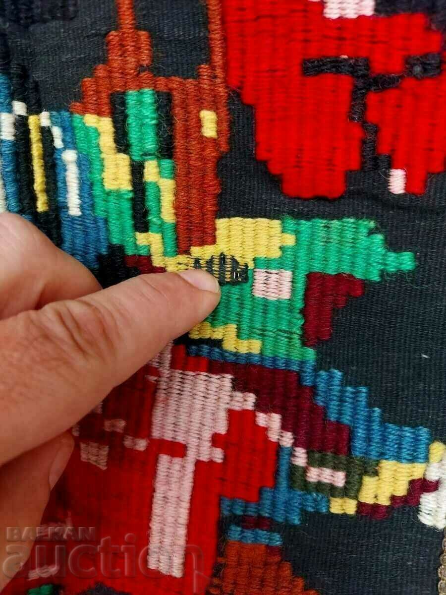 Доставка на МНОГО СТАРА РЪЧНО БРОДИРАНА СЪРМЕНА ПРЕСТИЛКА СЪРМА