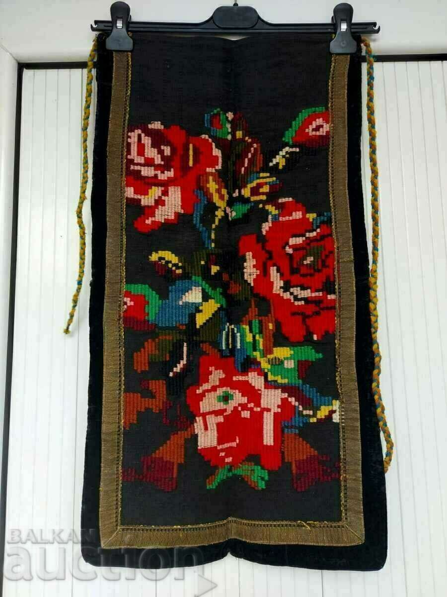 МНОГО СТАРА РЪЧНО БРОДИРАНА СЪРМЕНА ПРЕСТИЛКА СЪРМА - 5