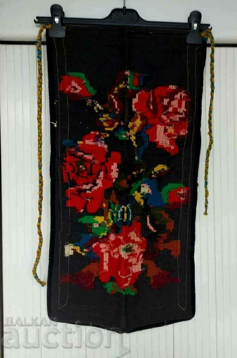 МНОГО СТАРА РЪЧНО БРОДИРАНА СЪРМЕНА ПРЕСТИЛКА СЪРМА - 6