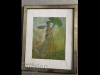 Painting Lady with Umbrella