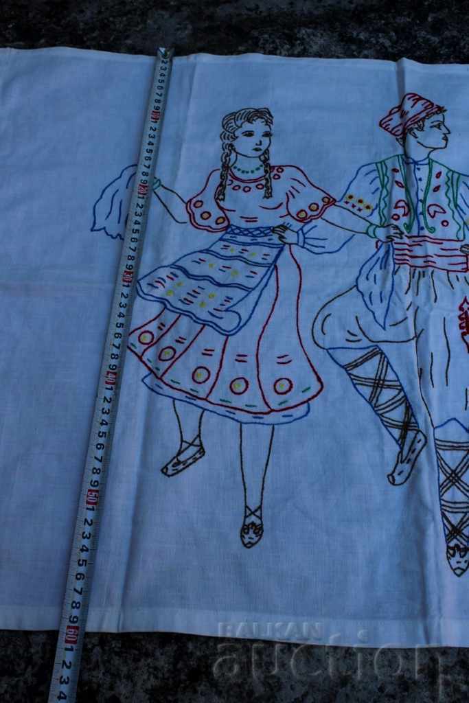 KINGDOM OF BULGARIA EMBROIDERED RUG WALL SQUARE CARPET RUG EMBROIDERY - 5