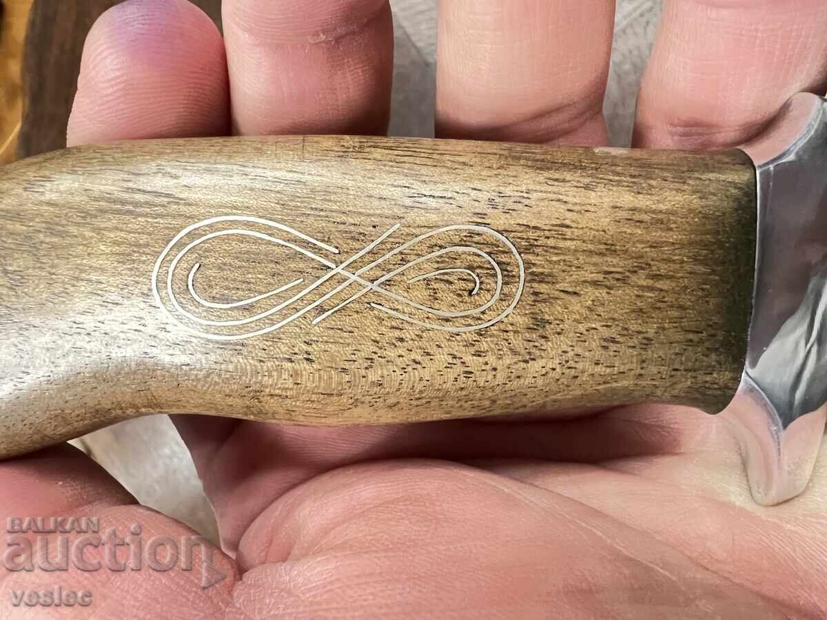 Rare Hunting Knife VMZ Sopot Walnut Handle Leather Sheath NEW 29cm - 7