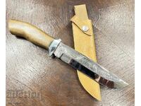 Rare Hunting Knife VMZ Sopot Walnut Handle Leather Sheath NEW 29cm