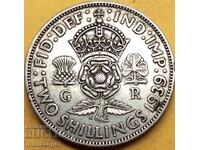 2 σελίνια 1939 Ηνωμένο Βασίλειο 11,23γρ ασήμι