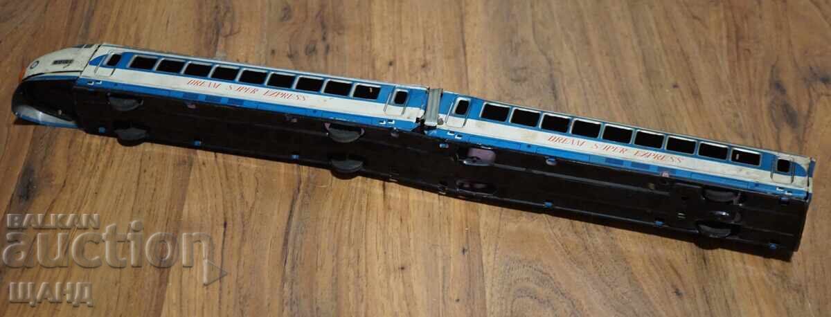Old Japanese metal sheet toy model train 54 cm - 5