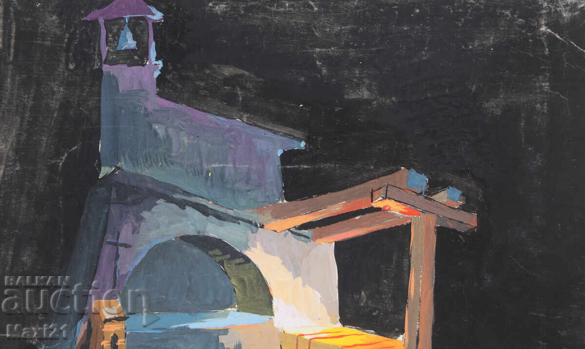 Delivery of Gouache painting, scenography, interior Delivery of Gouache painting, scenography, interior