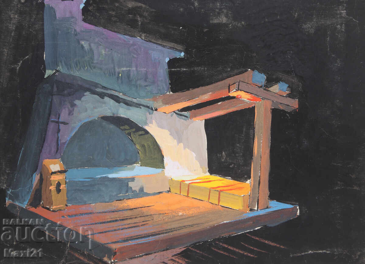 Gouache painting, scenography, interior - 5 Gouache painting, scenography, interior - 5