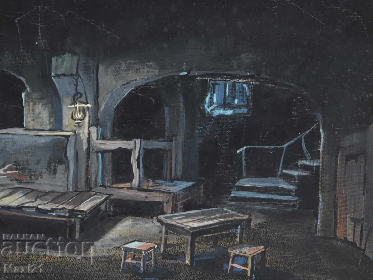 Delivery of Gouache painting, scenography, interior Delivery of Gouache painting, scenography, interior