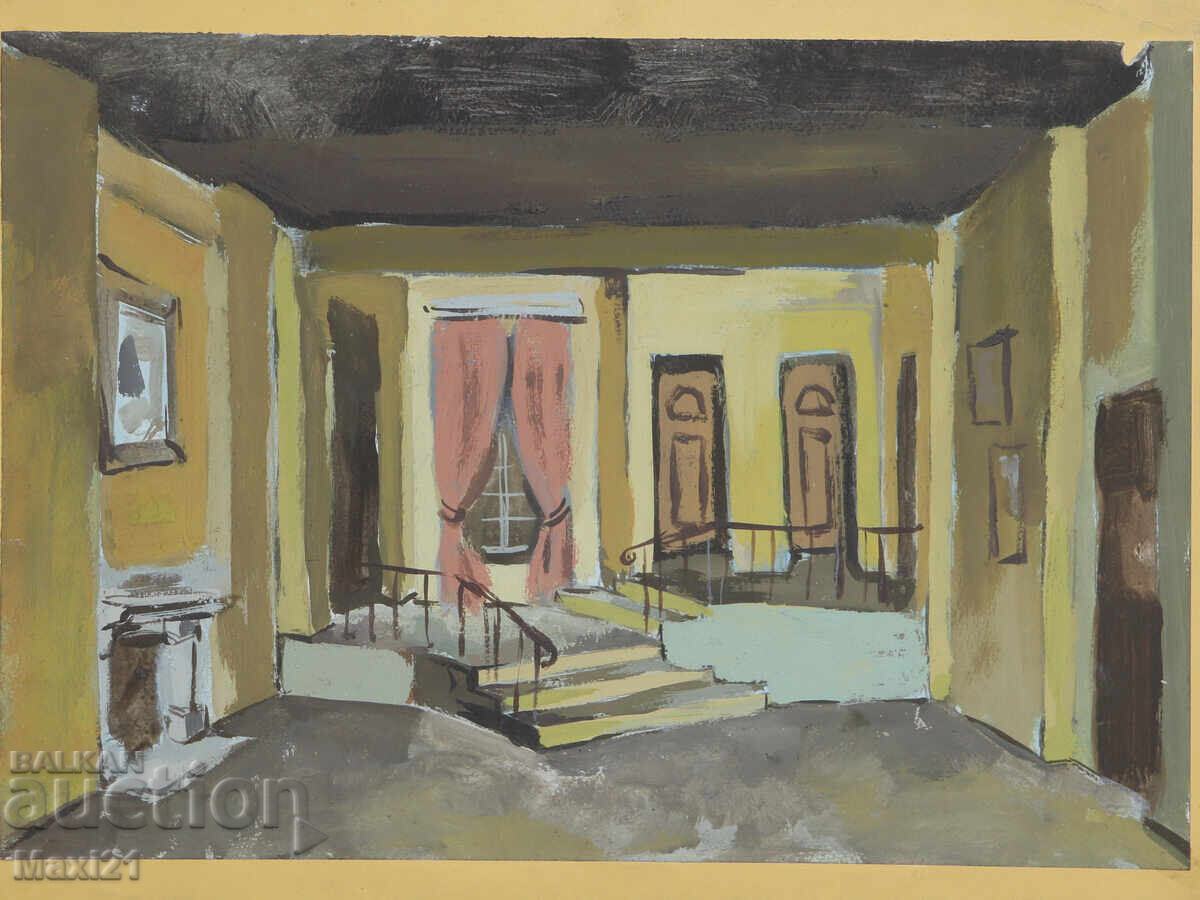 Картина гваш сценичен декор с цена 130.00 лв. | € 66.47 Картина гваш сценичен декор с цена 130.00 лв. | € 66.47