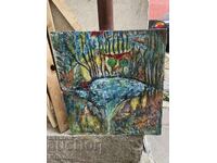 Tablou mare, pictură în ulei, semnat, 2006