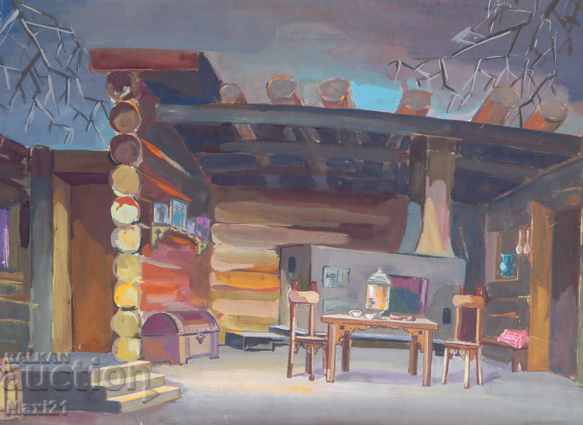 Licitație Tablou guaș scenografie decor