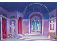 Gouache painting, scenography, interior