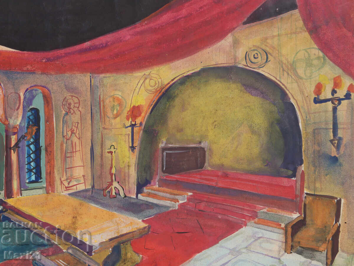 Έργο γκουάς, σκηνογραφία, εσωτερικό - 5