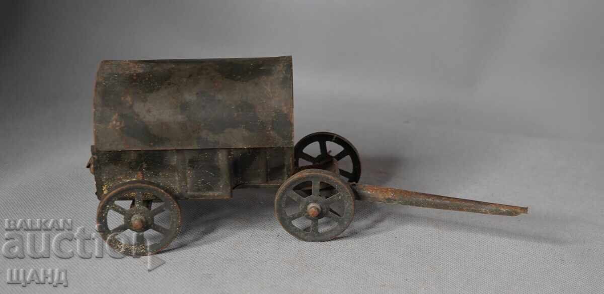 Old German metal sheet toy model cart