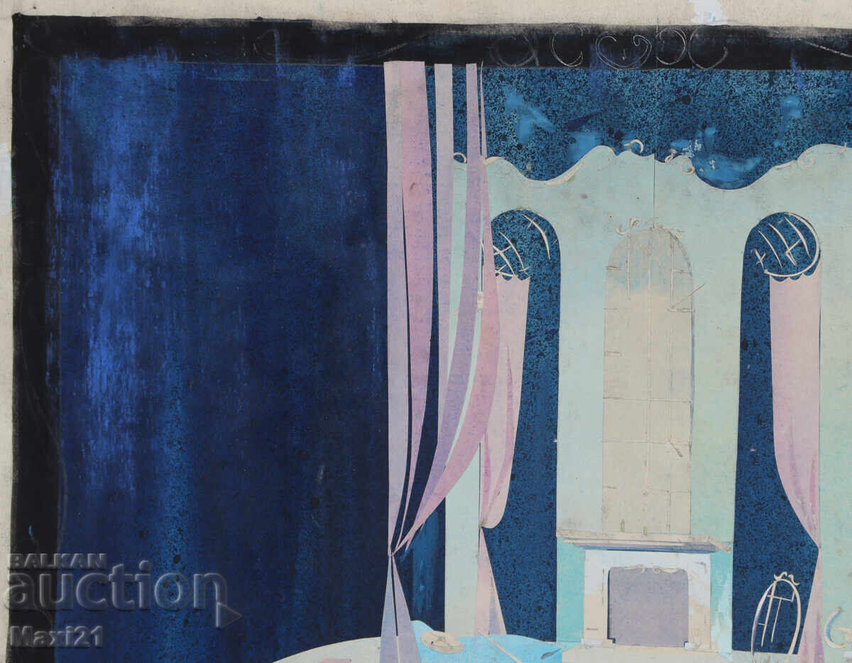 Παράδοση Έργο γκουάς σκηνικού ντεκόρ