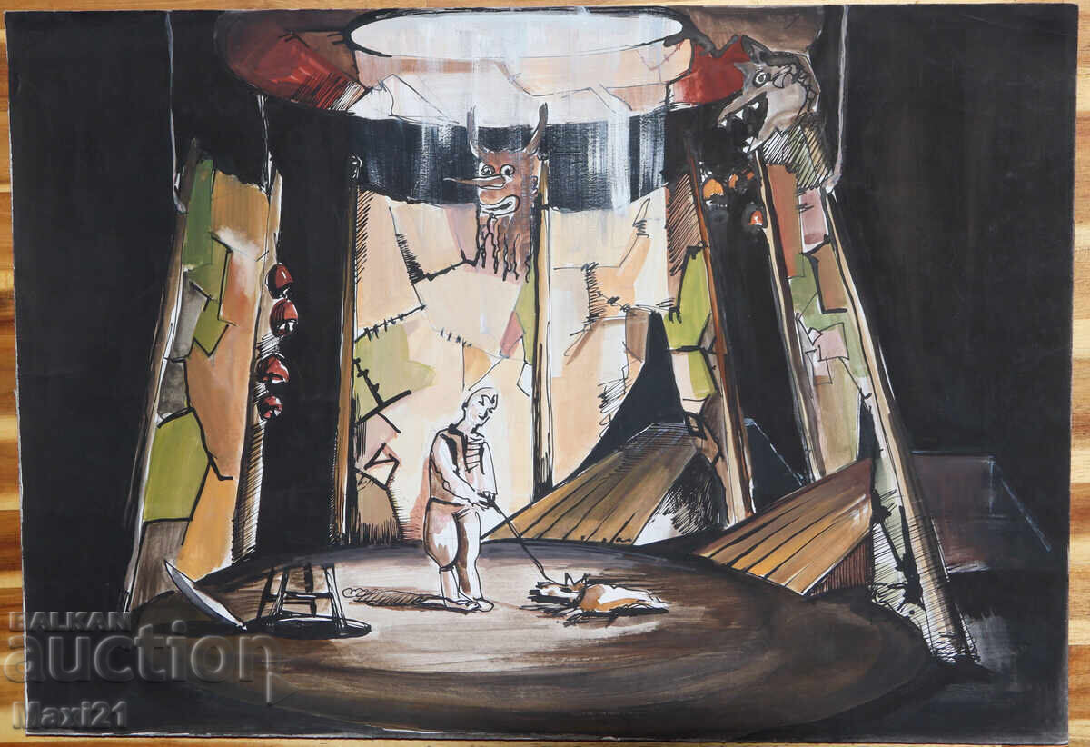 Έργο τέχνης γκουάς σκηνογραφία με τιμή 150.00 BGN | € 76.69