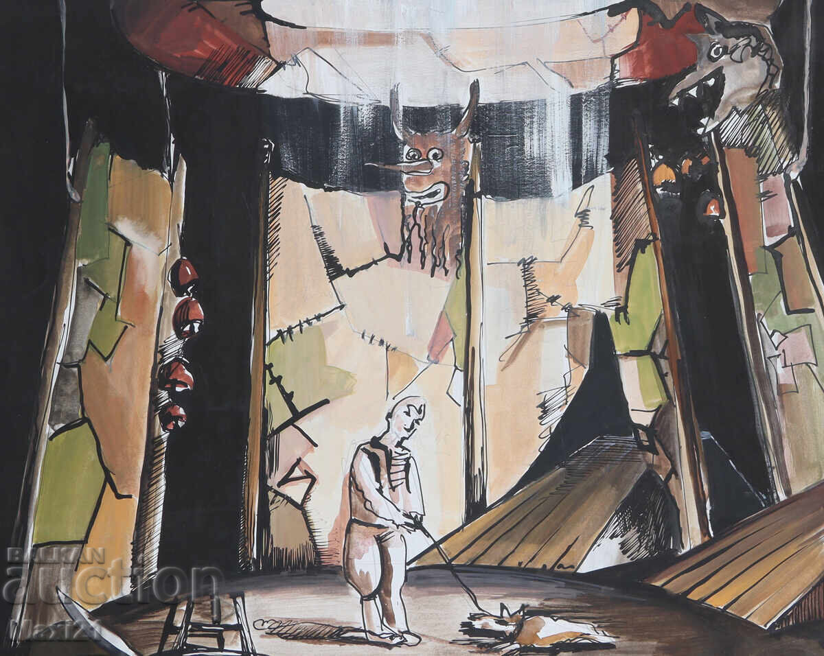 Παράδοση Έργο τέχνης γκουάς σκηνογραφία