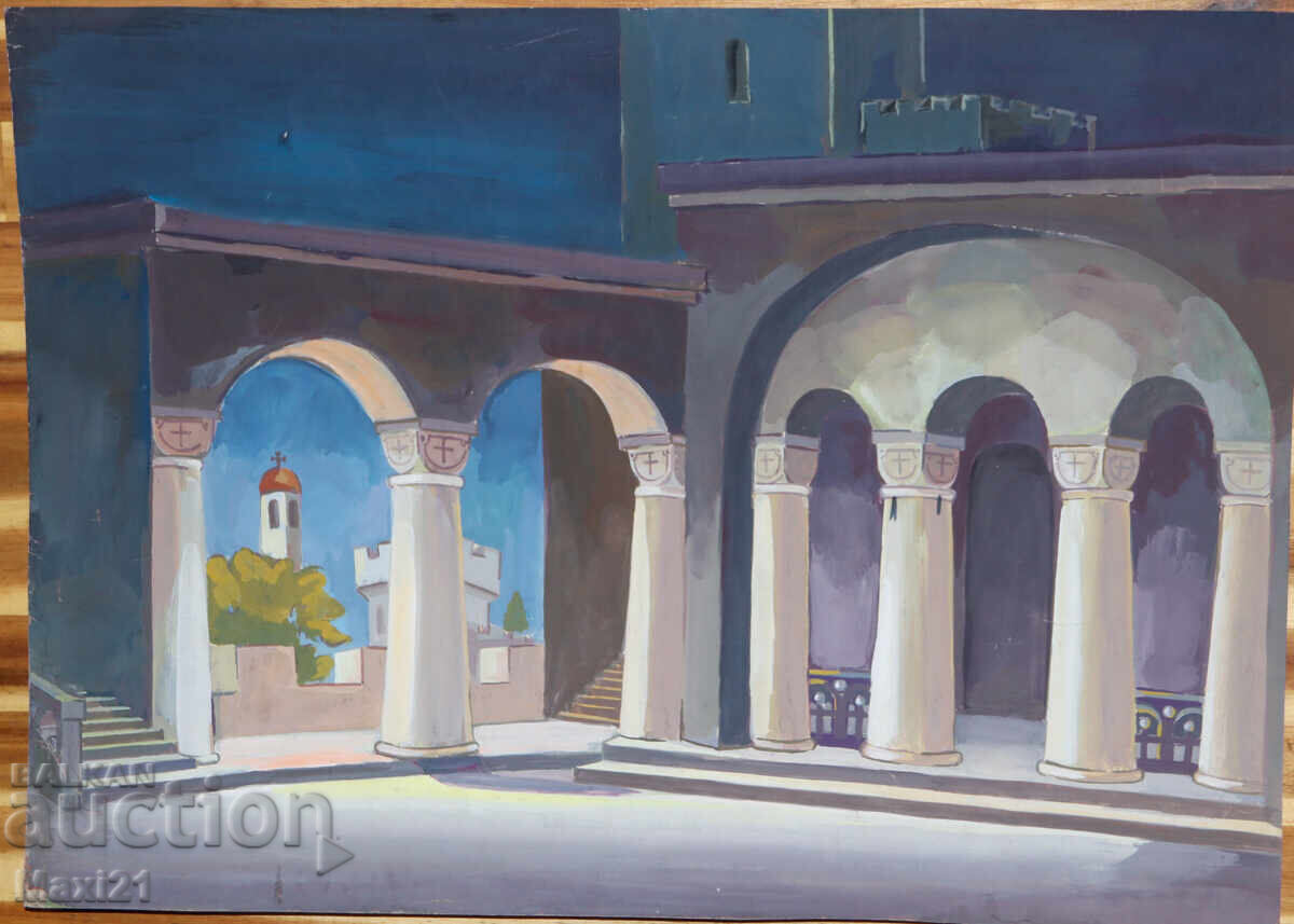 Δημοπρασία Έργο γκουάς σκηνικού ντεκόρ