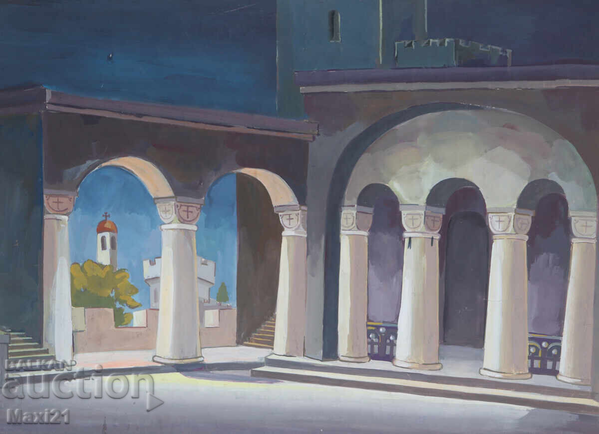 Παράδοση Έργο γκουάς σκηνικού ντεκόρ