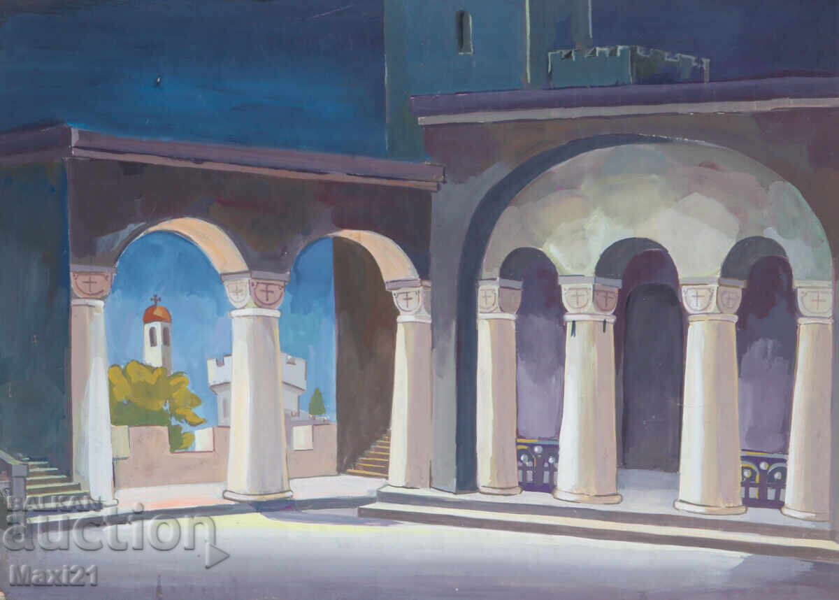 Έργο γκουάς σκηνικού ντεκόρ