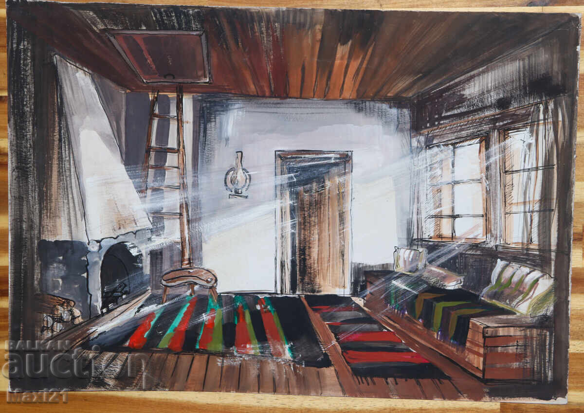 Картина гваш сценичен интериор с цена 150.00 лв. | € 76.69