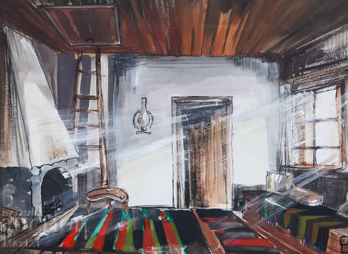 Доставка на Картина гваш сценичен интериор