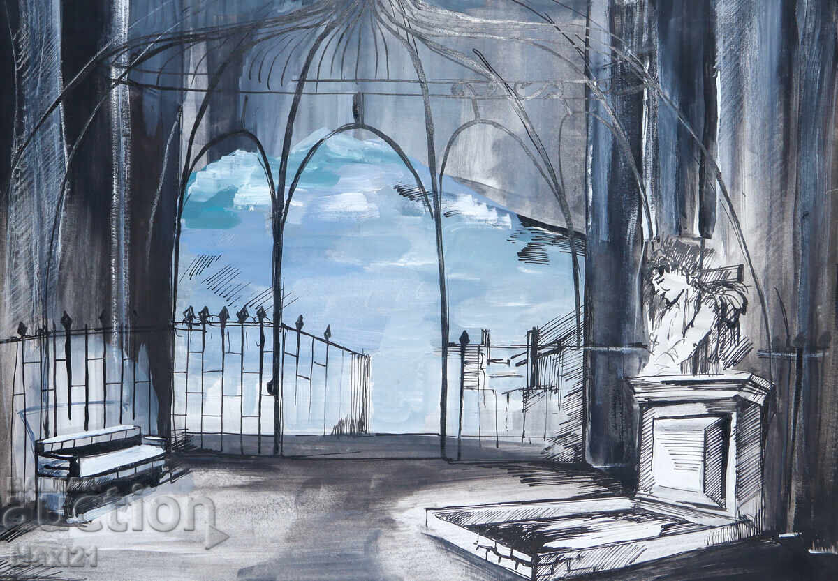 Δημοπρασία Γκουάς ζωγραφική σκηνογραφία διακόσμηση