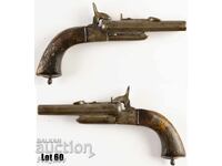 Pistol cu două țevi secolul al XVIII-lea - funcționează