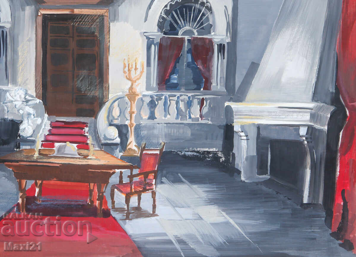 Έργο γκουάς, σκηνικός εσωτερικός χώρος - 5