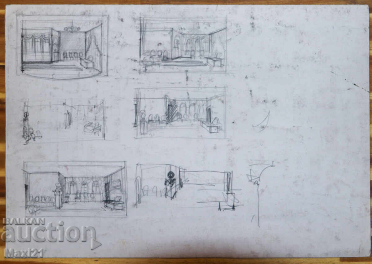 Έργο γκουάς, σκηνικός εσωτερικός χώρος - 6